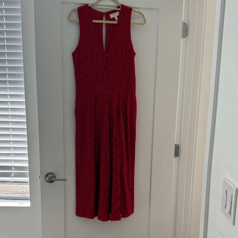 Moulinette Soeurs Red Lace Jumpsuit